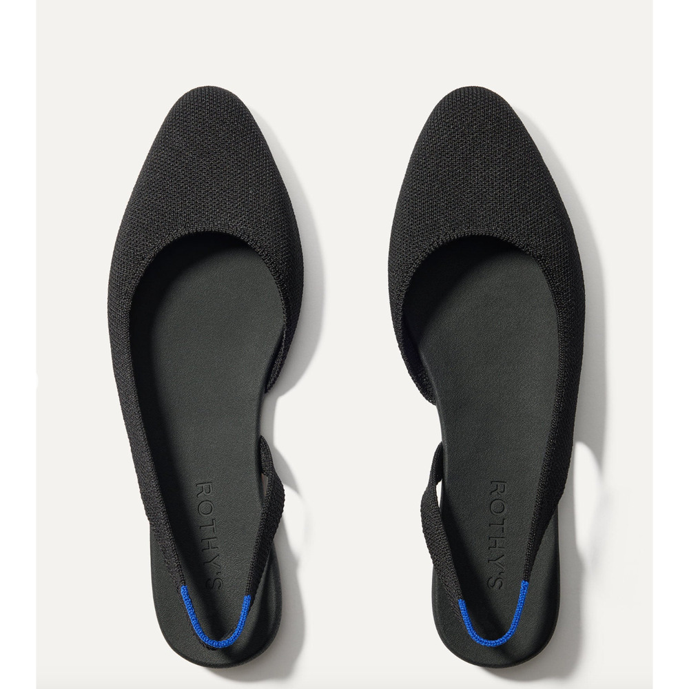 Rothy’s The Almond Slingback Women’s 8 / fits 7.5/8 - Black Knit Brand New!